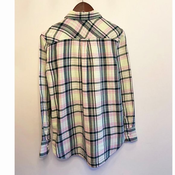 🆕 J. Crew Womens's Plaid Classic-Fit Flannel Shirt in Soft Mint Tartan - Picture 3 of 11